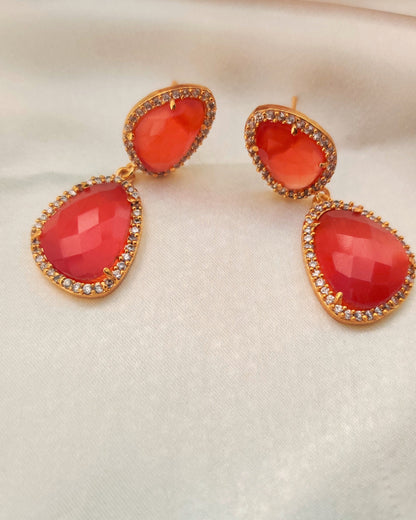 ORANGE MADINA STONE EARRINGS