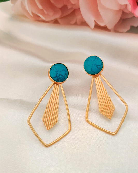 TURQUOISE TYE STONE EARRINGS