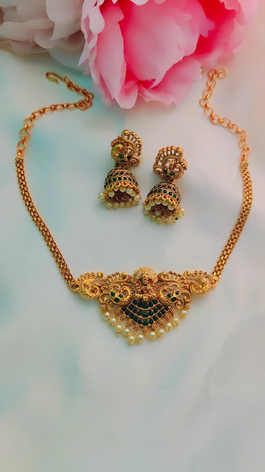 EMERALD RAJI TEMPLE JEWELLERY SET