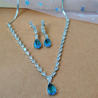 BLUE MISHRA ZIRCONIA JEWELLERY SET