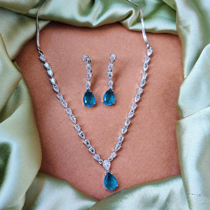 BLUE MISHRA ZIRCONIA JEWELLERY SET