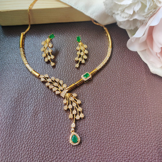 EMERALD LAYA ZIRCONIA JEWELLERY SET