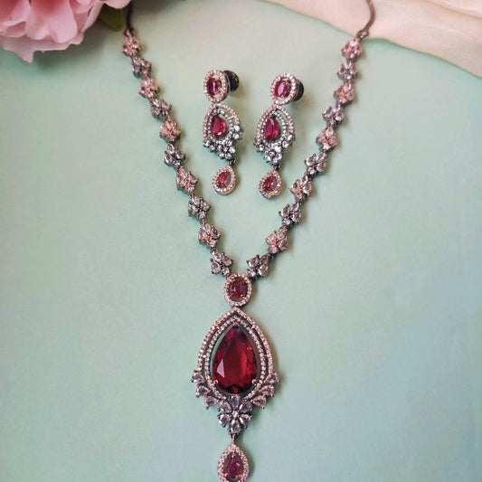 RUBY ARDEN AMERICAN DIAMOND JEWELLERY SET