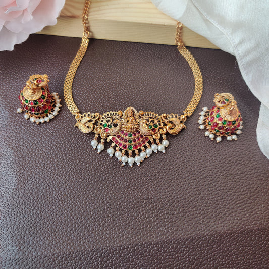 MULTICOLOR RAJI TEMPLE JEWELLERY SET