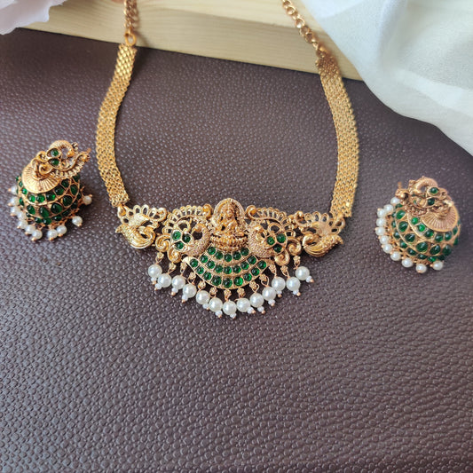 EMERALD RAJI TEMPLE JEWELLERY SET