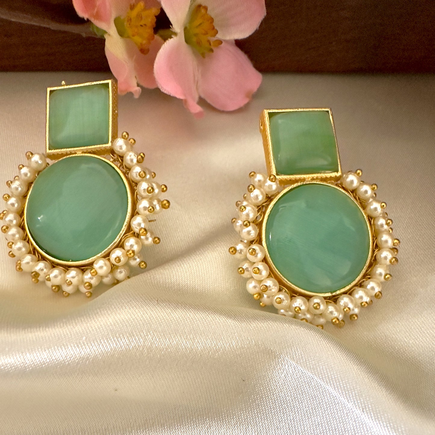 TURQUOISE AASHNA STONE EARRINGS