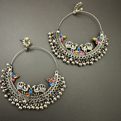 Trendy oxidized hoop earrings