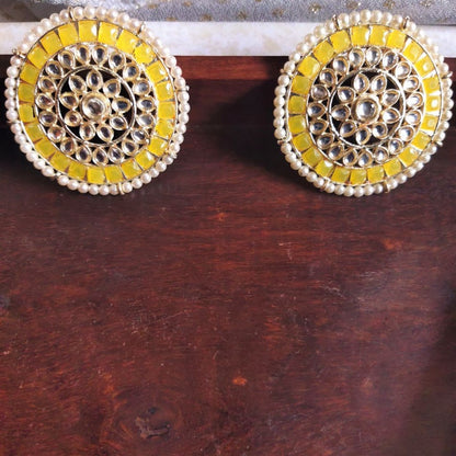 Yellow earrings for girls