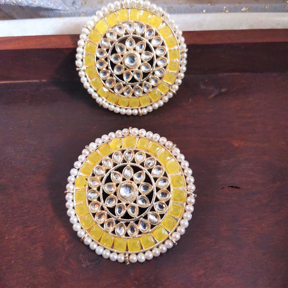 Yellow earrings for girls