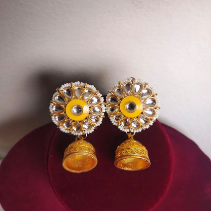 Yellow earrings for girls