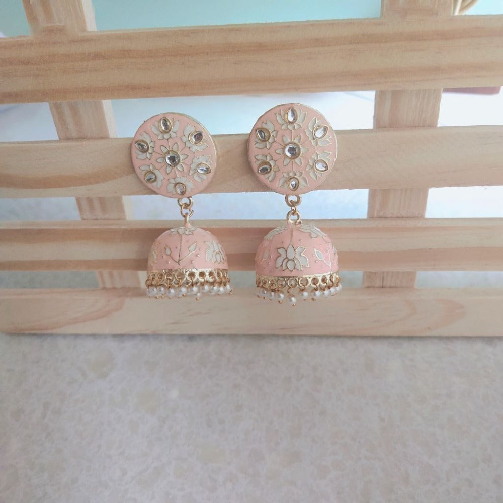 Light peach earrings for girls