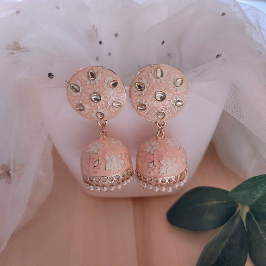 Light peach earrings for girls