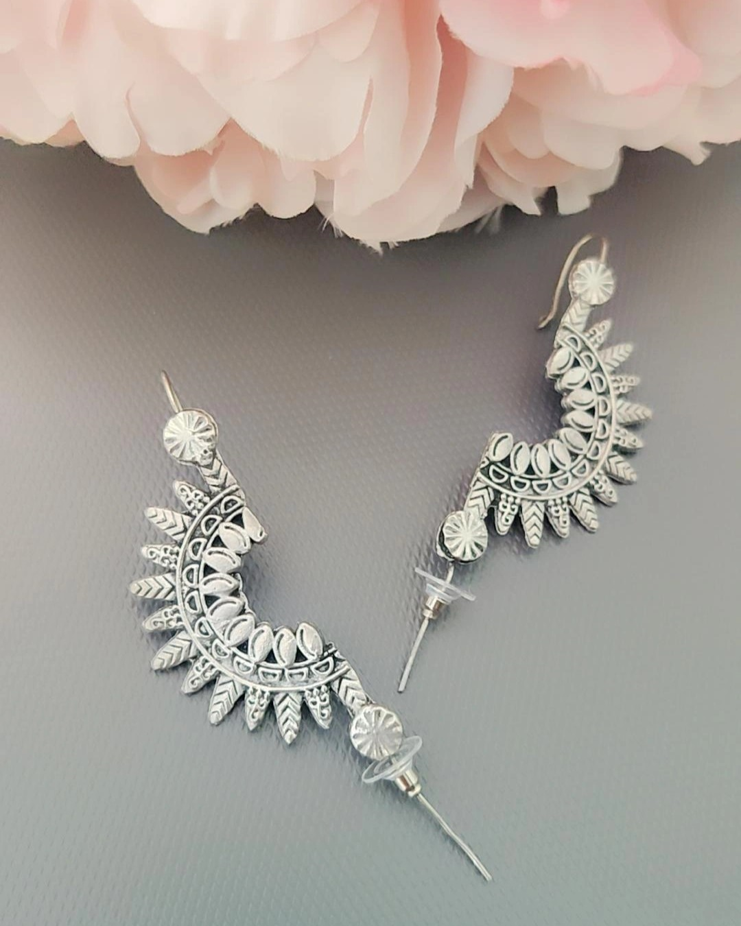 PARTHIKA SILVER PLATED EARRINGS