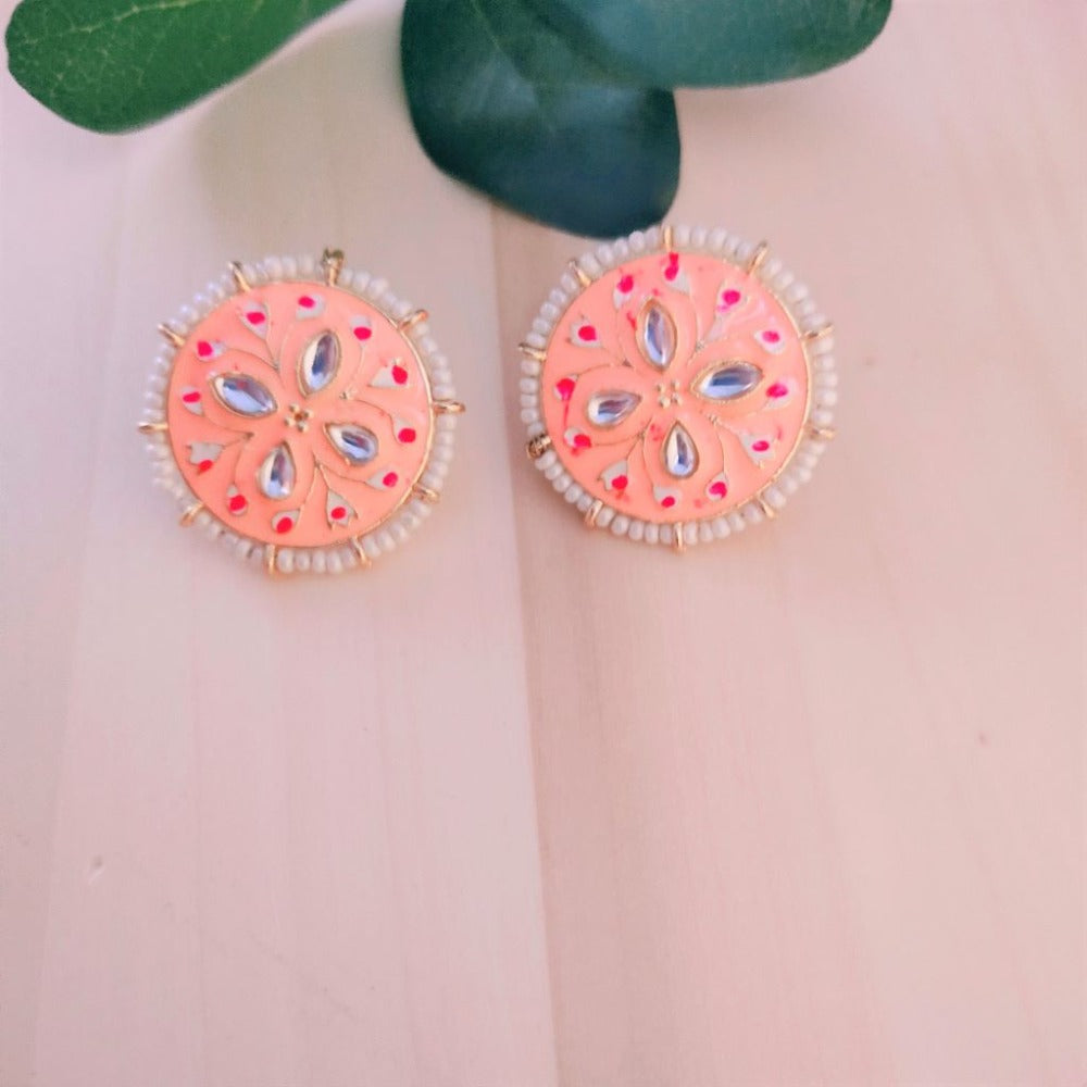 peach earrings for girls