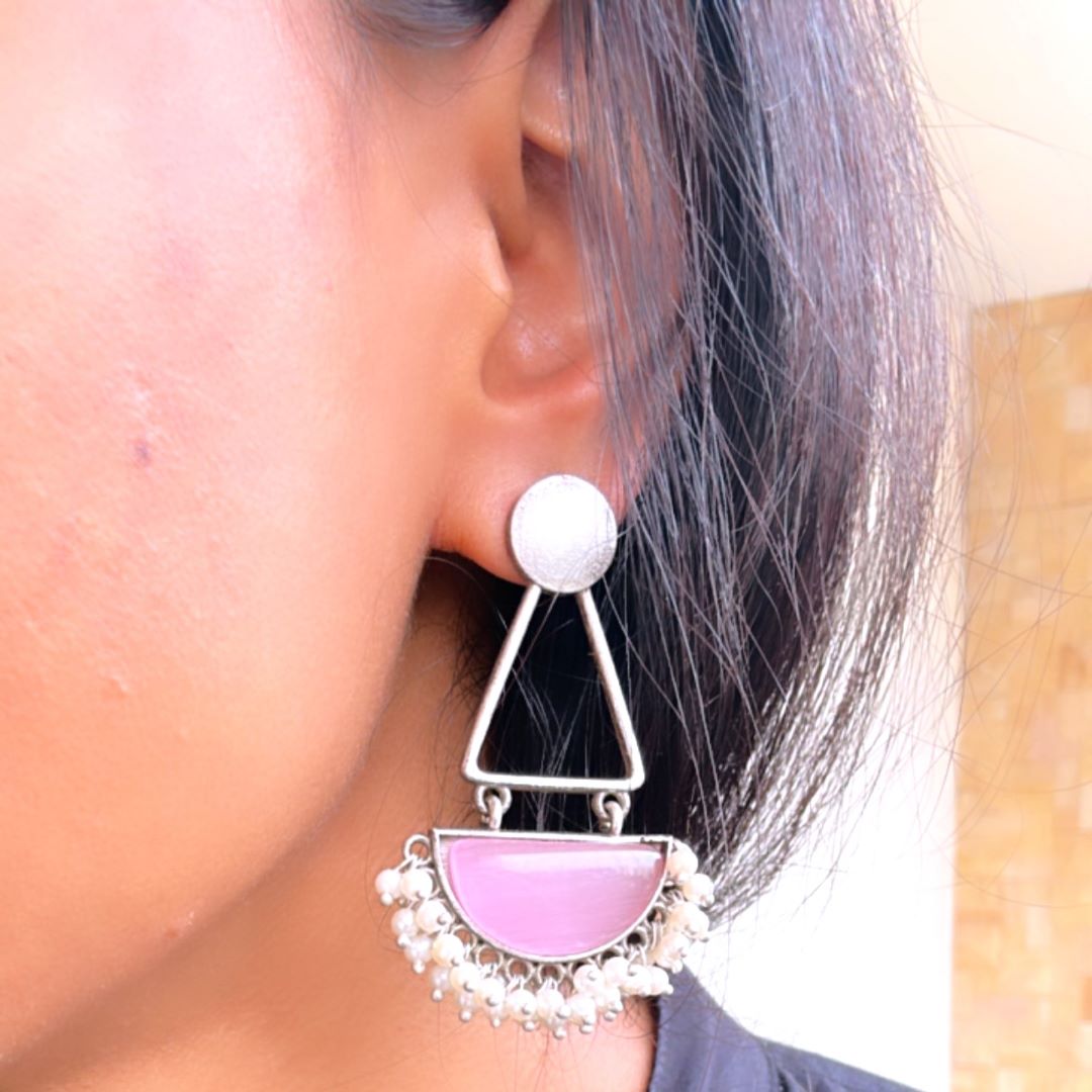 Trendy silver replica earrings