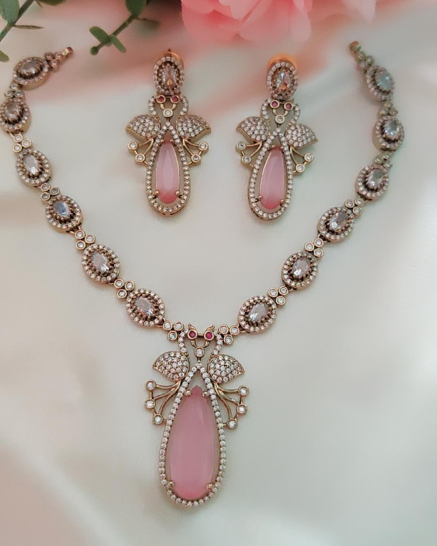 PINK MARVI ZIRCONIA JEWELLERY SET