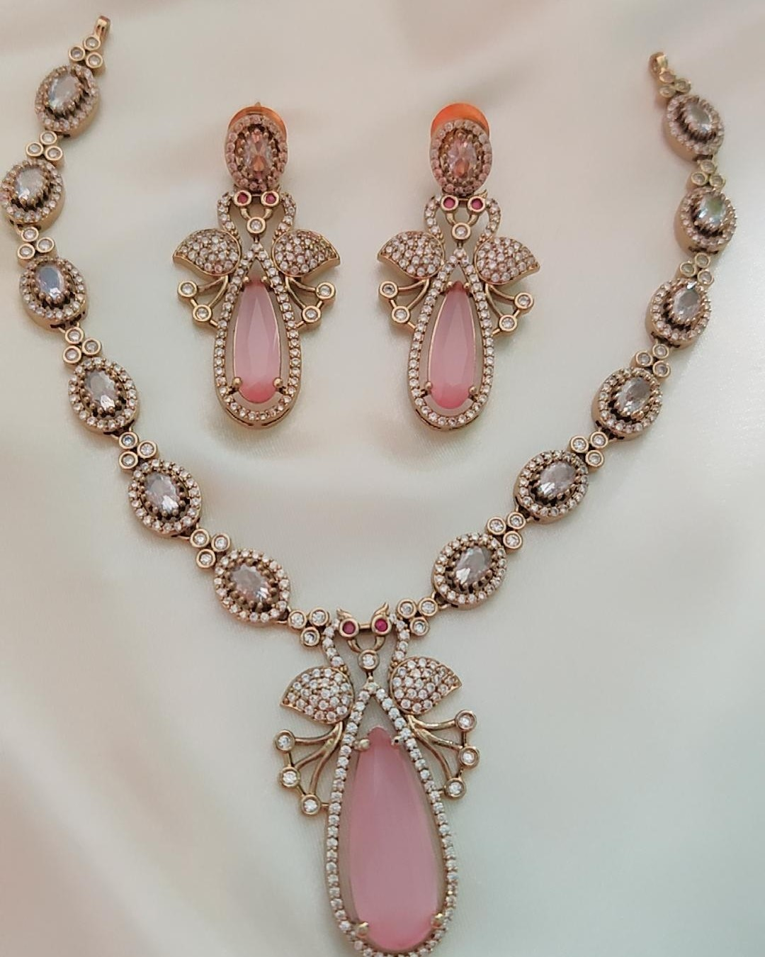 PINK MARVI ZIRCONIA JEWELLERY SET