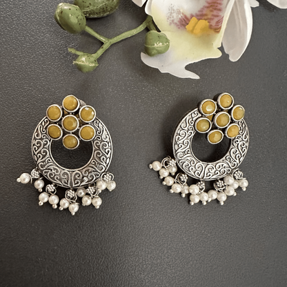 Yellow Silver Plated earrings