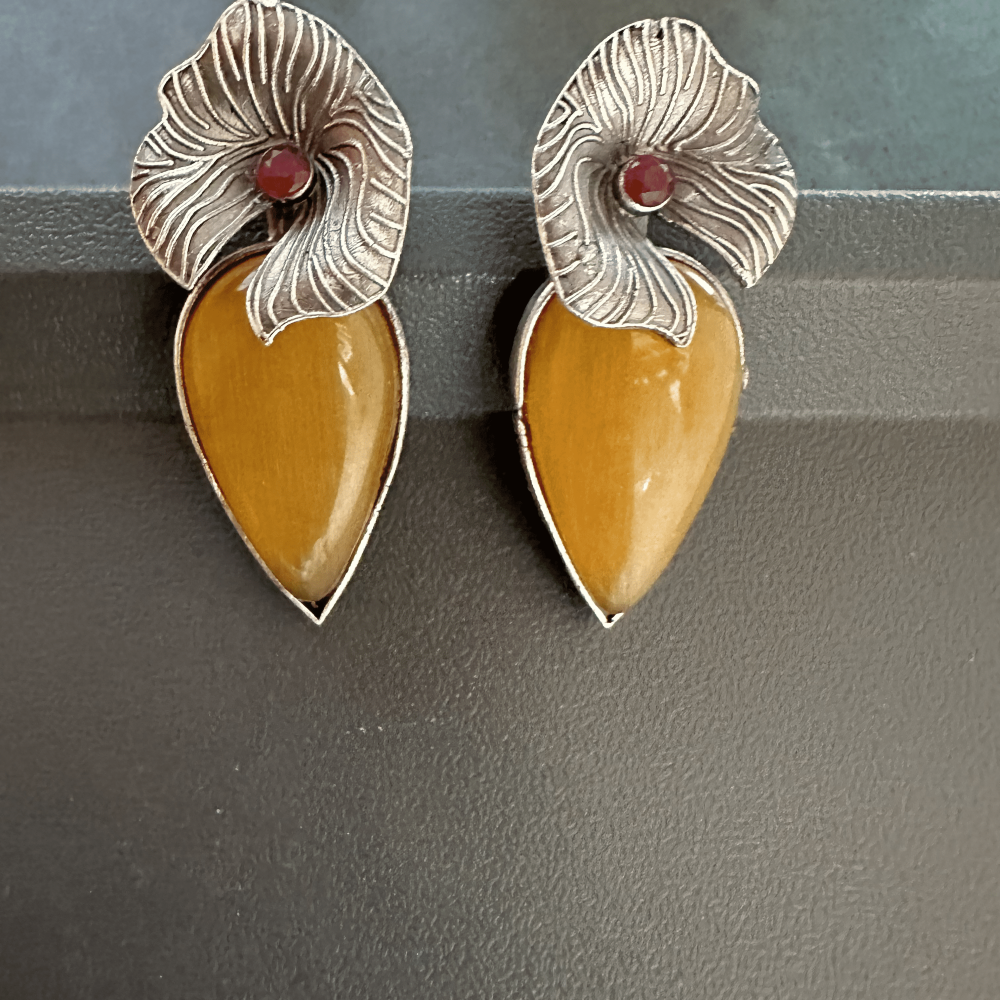 Yellow Silver Plated earrings