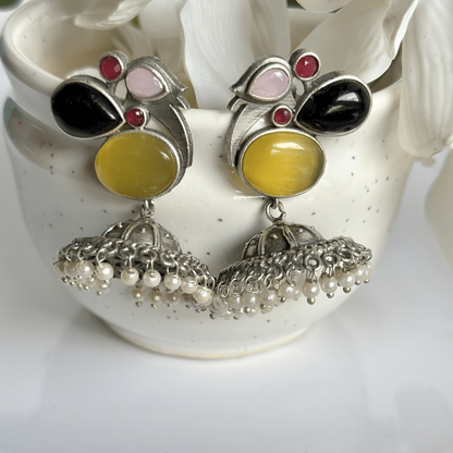 Yellow Silver Plated earrings