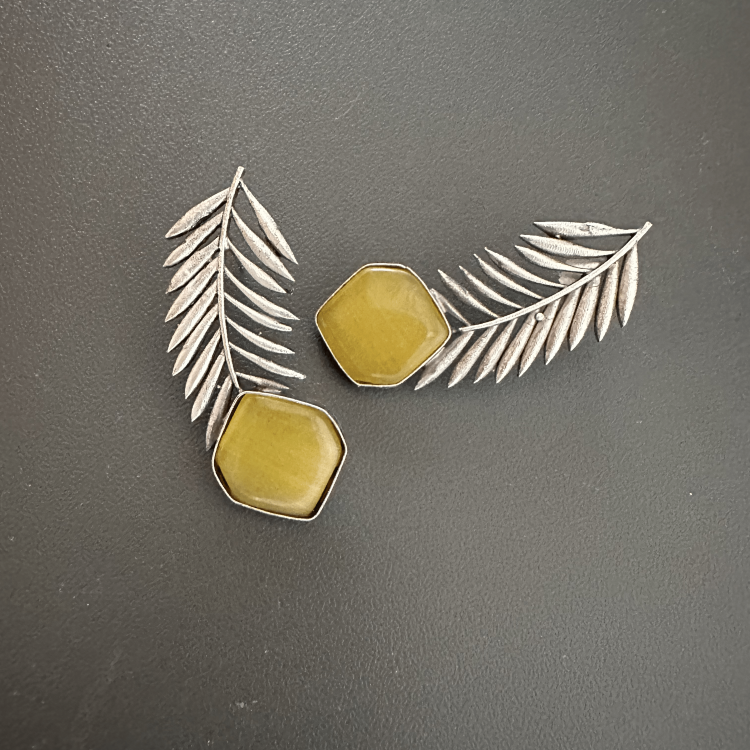 Yellow Silver Plated earrings