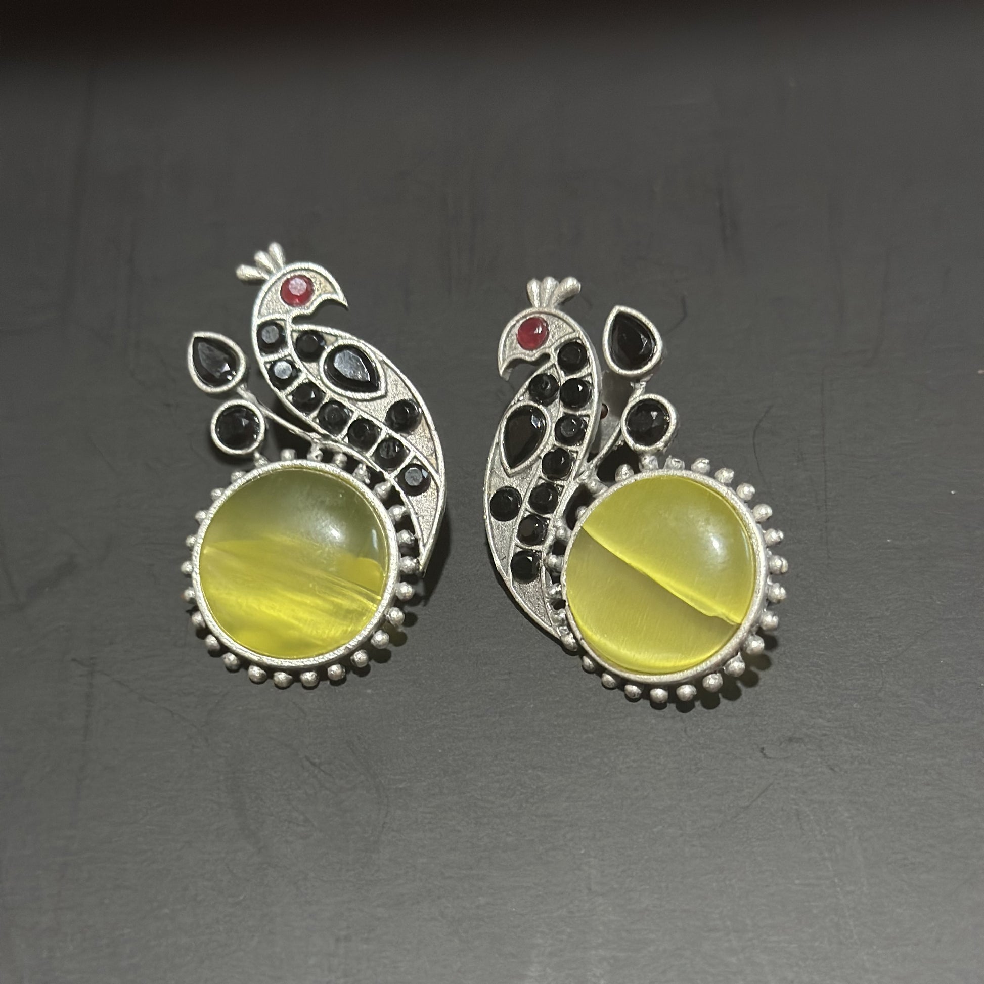 Yellow Silver Plated Earrings