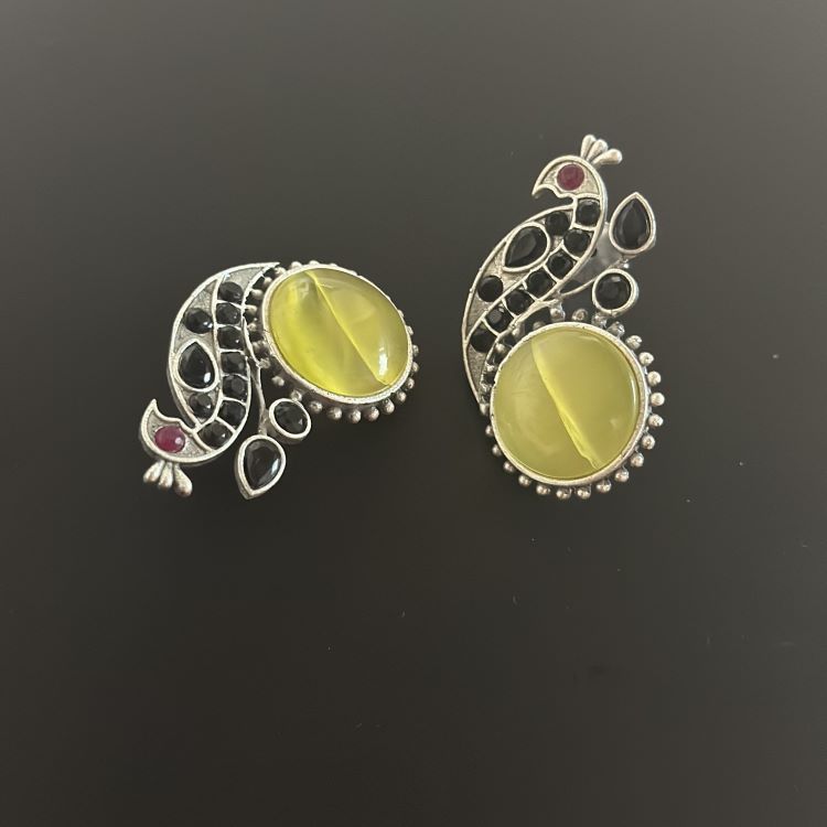 Yellow Silver Plated Earrings