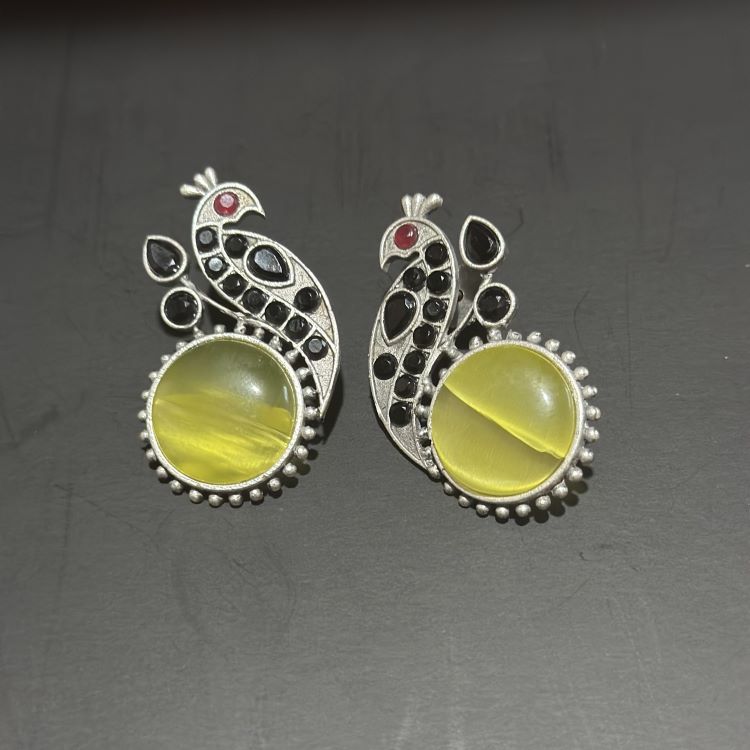 Yellow Silver Plated Earrings