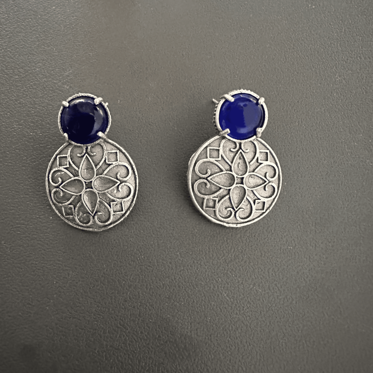 Blue Silver Plated earrings