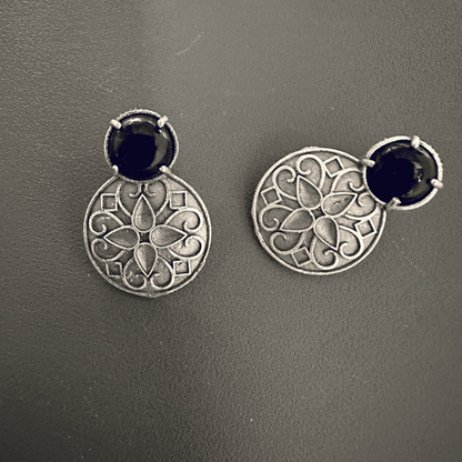 Blue Silver Plated earrings