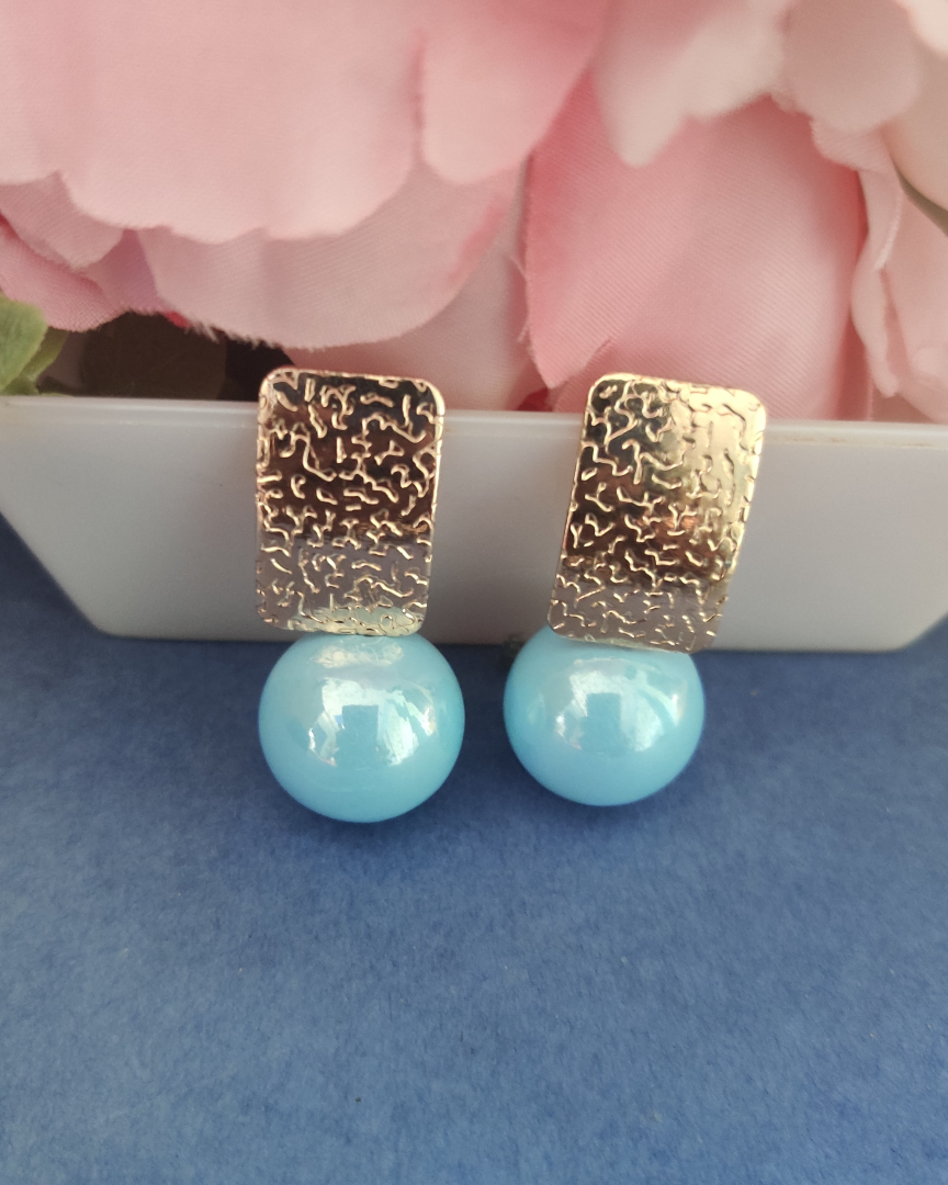 BLUE ROUNI PEARL EARRINGS