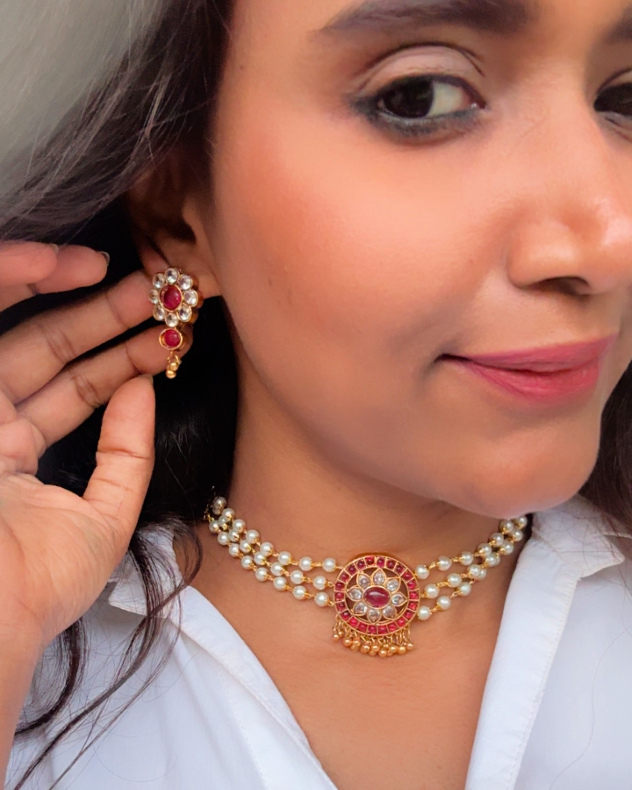 RUBY KUYIL PEARL JEWELLERY SET