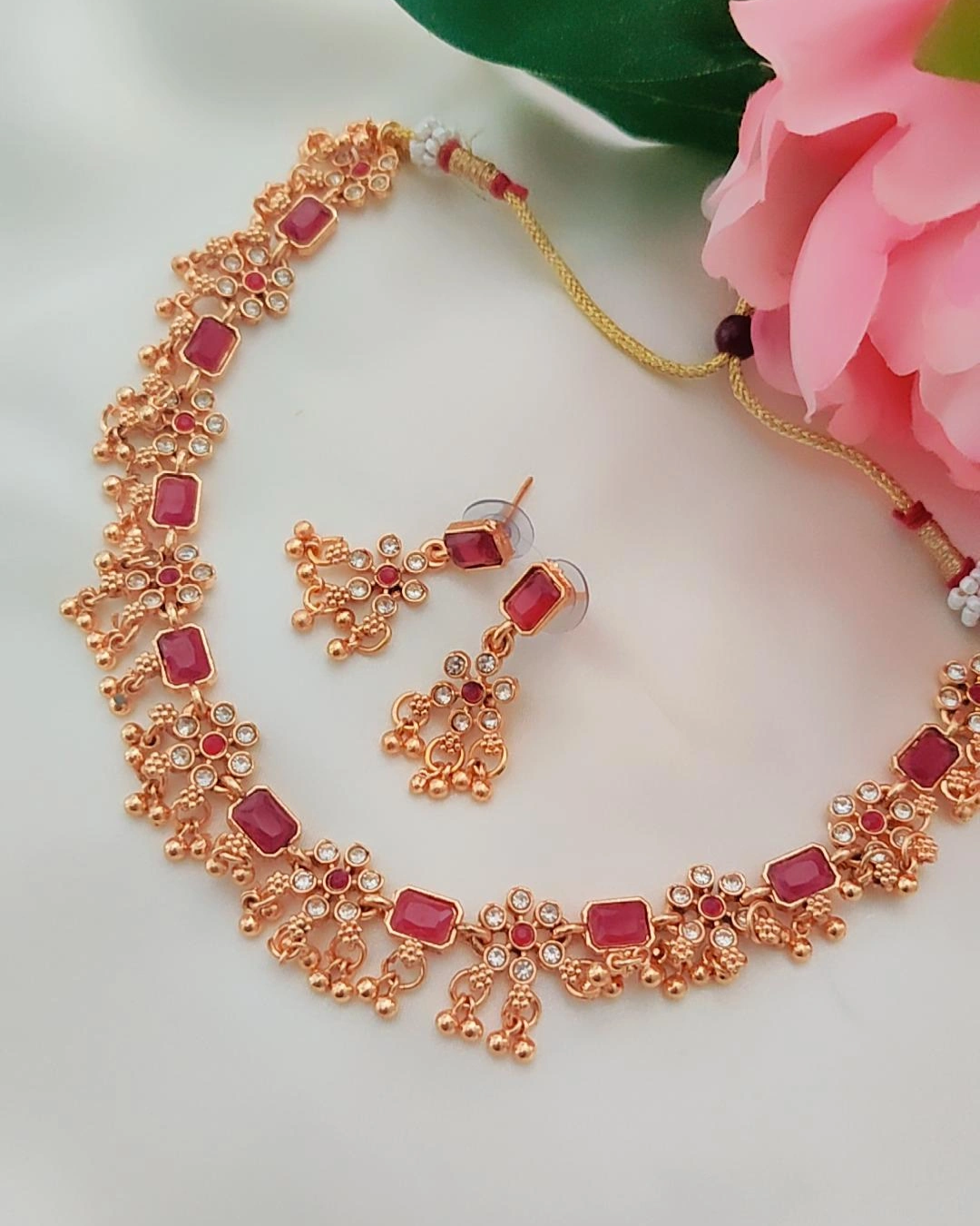 RUBY RISHIMA STONE JEWELLERY SET