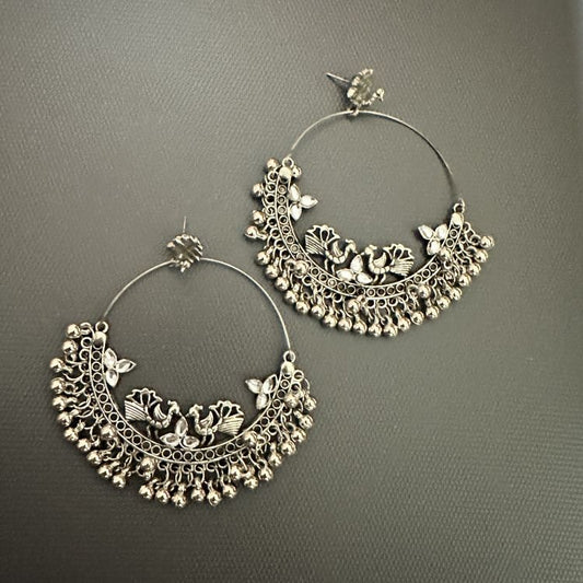 Trendy oxidized hoop earrings