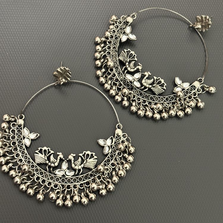 Trendy oxidized hoop earrings