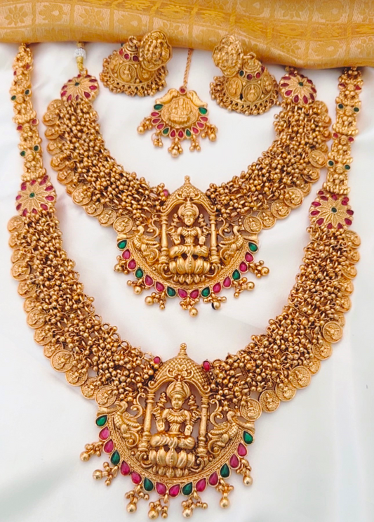 GOLDEN VRITIKA TEMPLE JEWELLERY SET COMBO