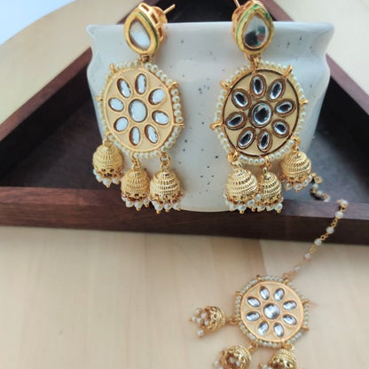 Bridal maang tikka earring set