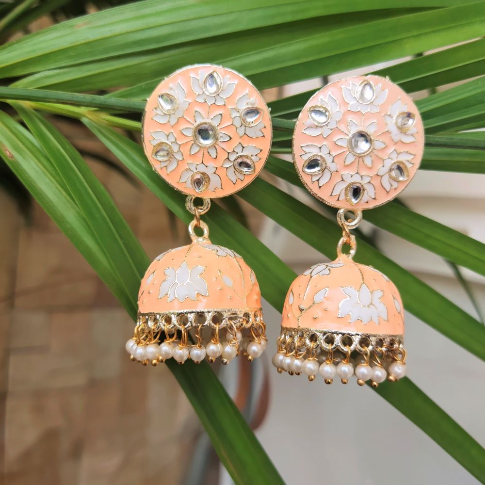 peach earrings for girls