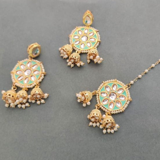 Bridal maang tikka earring set