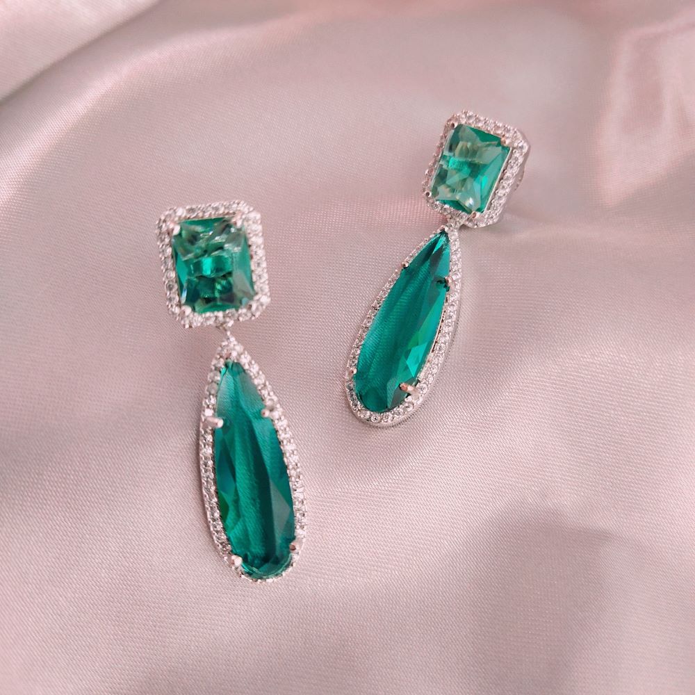 Buy ExclusiveLane Teal Green & White Dangler Earrings Online At Best Price  @ Tata CLiQ