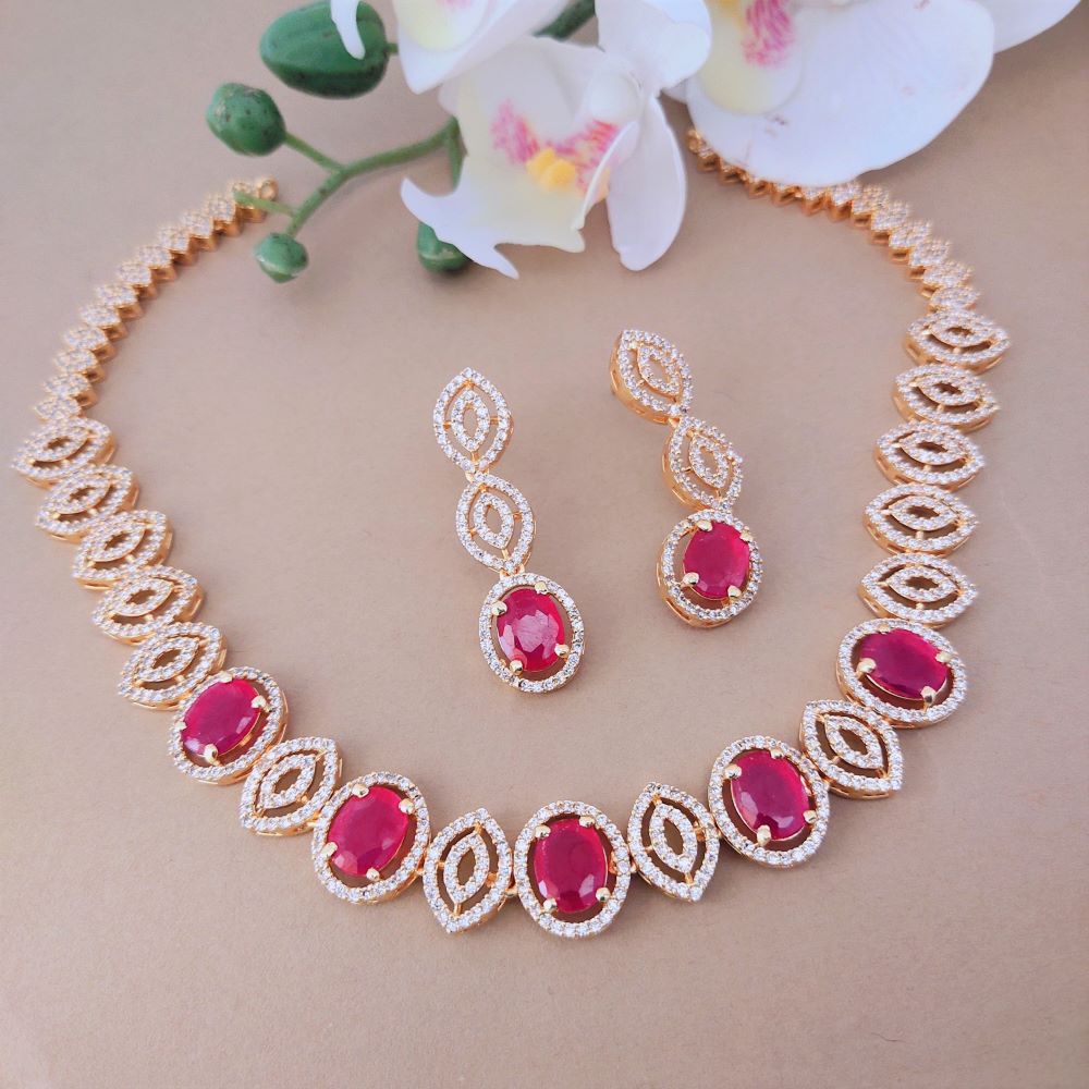 RUBY KAKOLI ZIRCONIA JEWELLERY SET