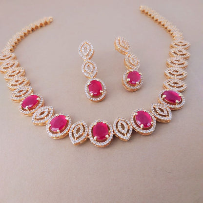 RUBY KAKOLI ZIRCONIA JEWELLERY SET