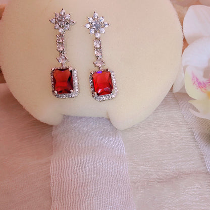 RUBY LOPA AMERICAN DIAMOND EARRINGS