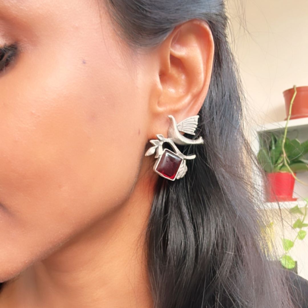 Trendy silver replica earrings