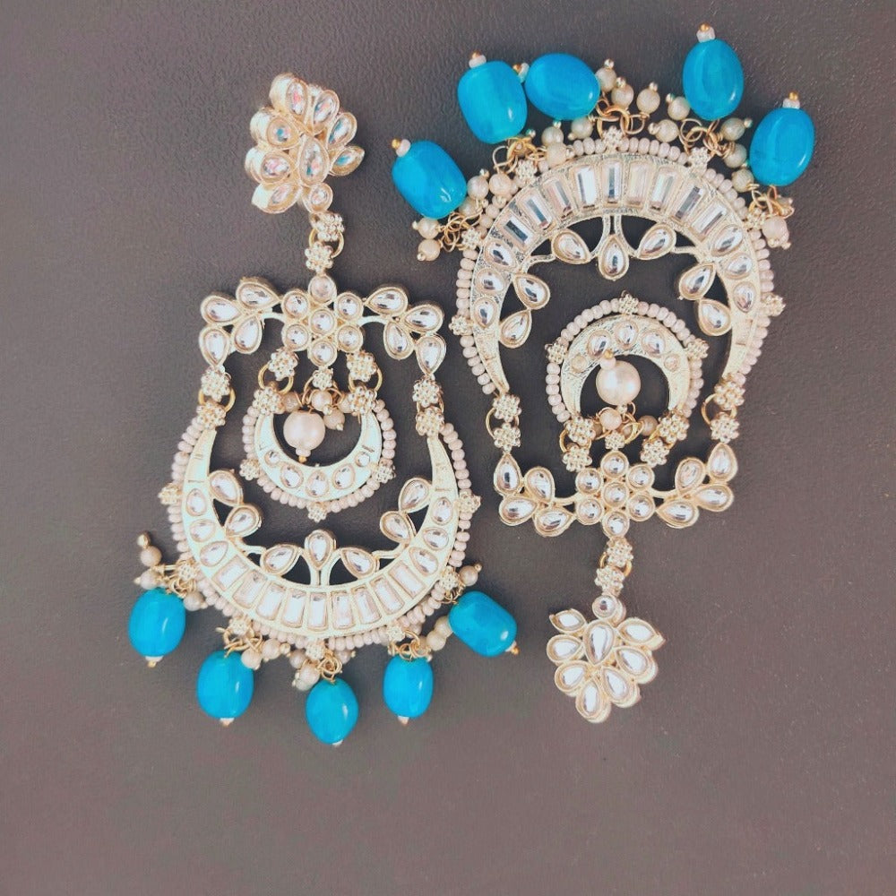 Flipkart.com - Buy DRP Sky Blue Bridal Traditional Stone Stylish Kundan  Earrings / Jhumka For Girls / Women ( Pack of 1 Pair ) With Box Zircon  Alloy Jhumki Earring Online at Best Prices in India