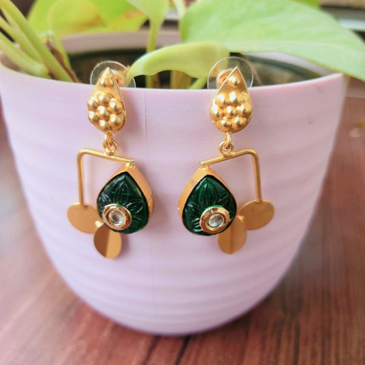 Green earrings for girls