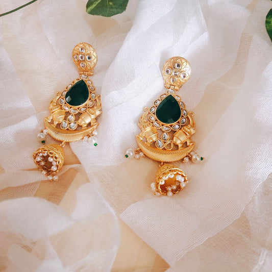 Green earrings for girls