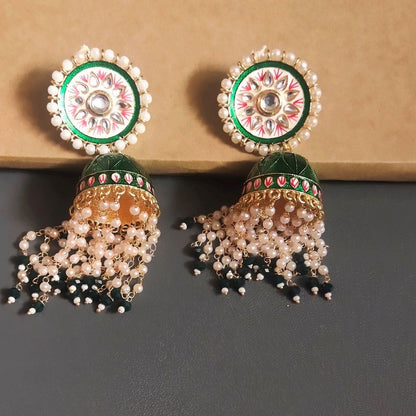 Green earrings for girls