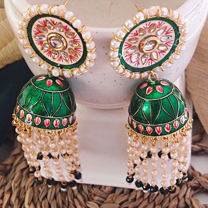 Green earrings for girls