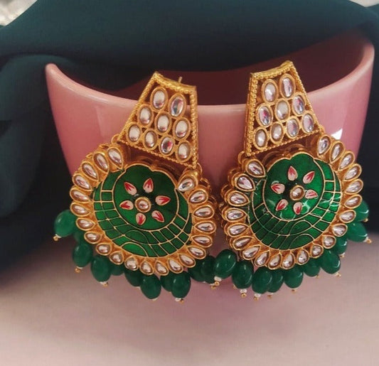 Green earrings for girls